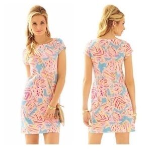 Lilly Pulitzer Short Sleeve Loren Midi dress Breakwater Tini Bikini